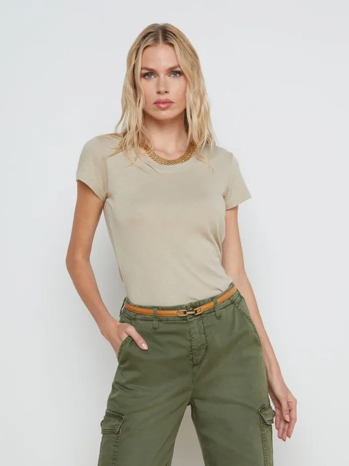 L039Agence Tees Women Cory Cotton Scoopneck Tee Biscuit