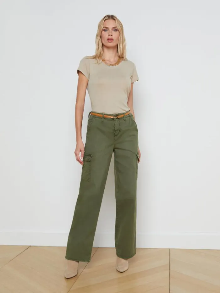 L039Agence Tees Women Cory Cotton Scoopneck Tee Biscuit