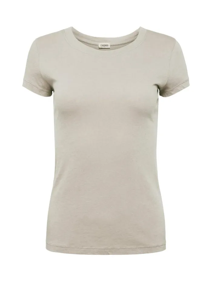 L039Agence Tees Women Cory Cotton Scoopneck Tee Biscuit