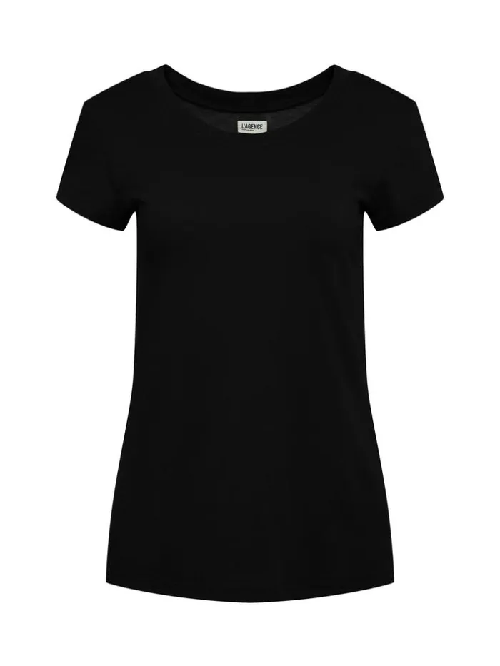 L039Agence Tees Women Cory Cotton Scoopneck Tee Black