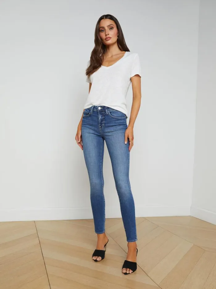 L039Agence Tees Women Daijia VNeck Tee White