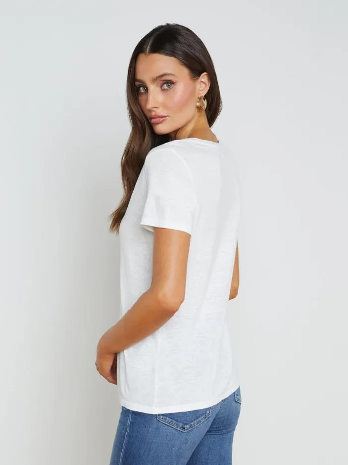 L039Agence Tees Women Daijia VNeck Tee White