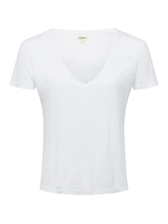 L039Agence Tees Women Daijia VNeck Tee White