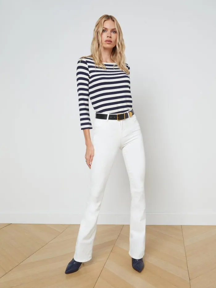 L039Agence Tees Women Lucille Tee Navywhite Stripe