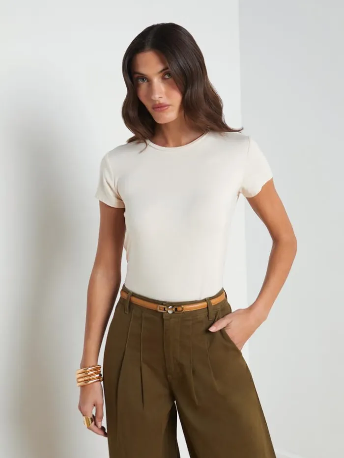 L039Agence Tees Women Ressi Fitted Tee Bisque