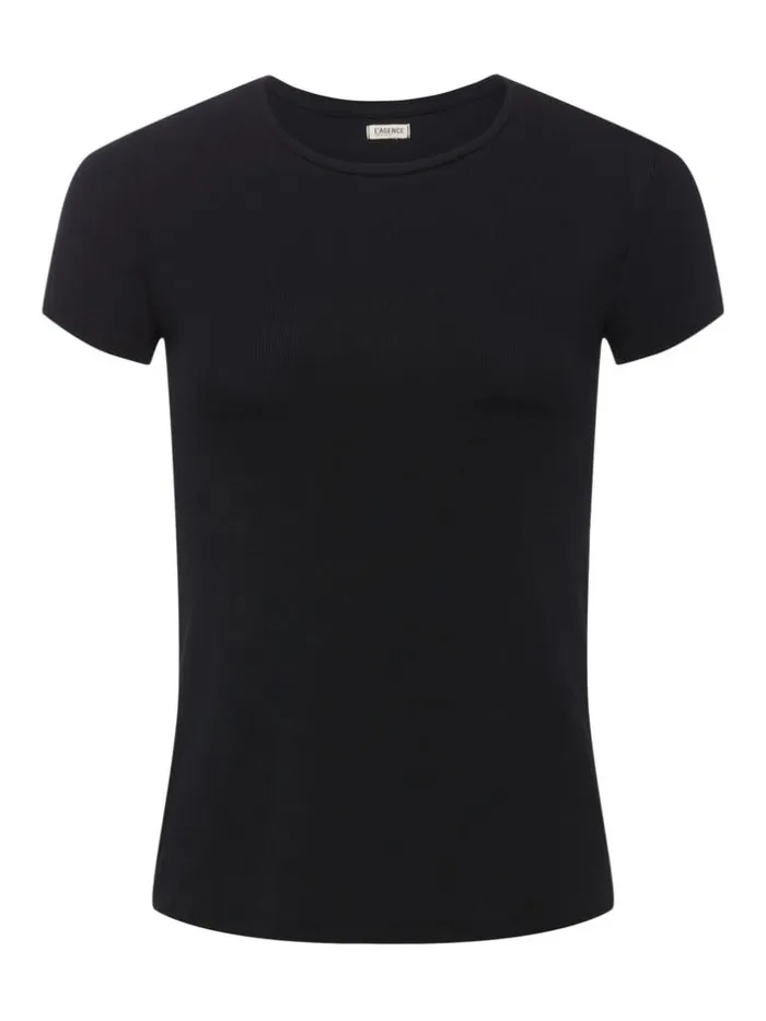 L039Agence Tees Women Ressi Fitted Tee Black Micro Modal