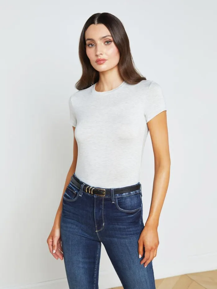 L039Agence Tees Women Ressi Fitted Tee Light Ash Grey