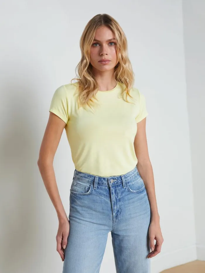 L039Agence Tees Women Ressi Fitted Tee Pale Daffodil