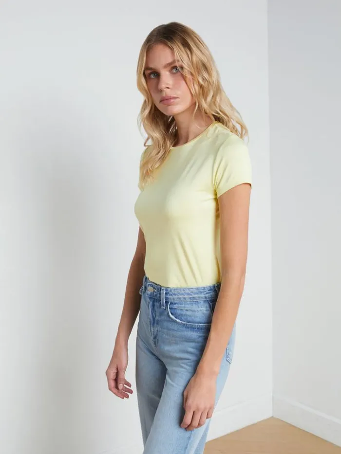 L039Agence Tees Women Ressi Fitted Tee Pale Daffodil