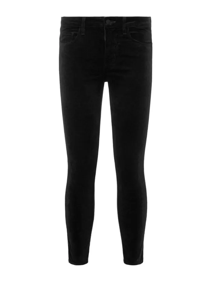L039Agence Velvet Denim Women Margot Velvet Jean Noir