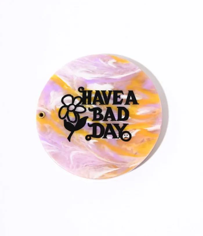 Lavender and Orange Marble Have A Bad Day Compact Pocket Mirror Accessories Unique Vintage Beauty