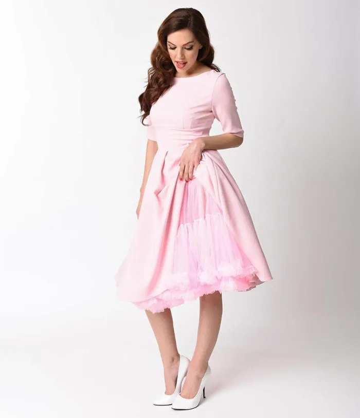 Light Pink Ruffled Chiffon Petticoat Crinoline Accessories Unique Vintage Petticoats Light Pink Ruffled Chiffon Petticoat Crinoline Accessories Unique Vintage Petticoats