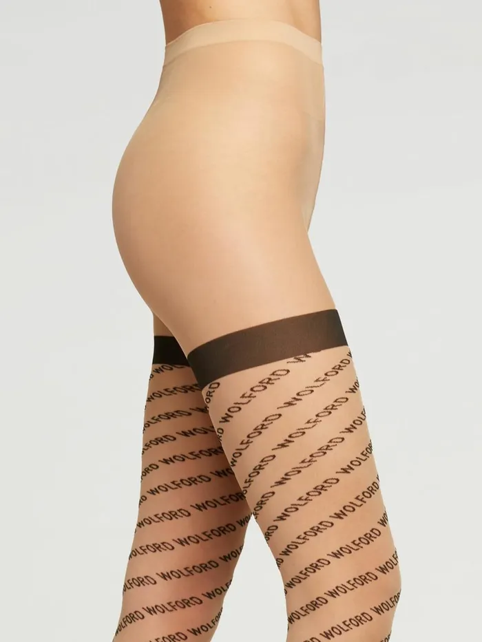 Logo Band Tights Fairly Lightblack Women Wolford Tights