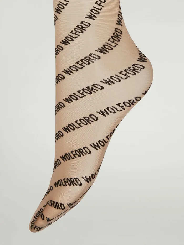 Logo Band Tights Fairly Lightblack Women Wolford Tights