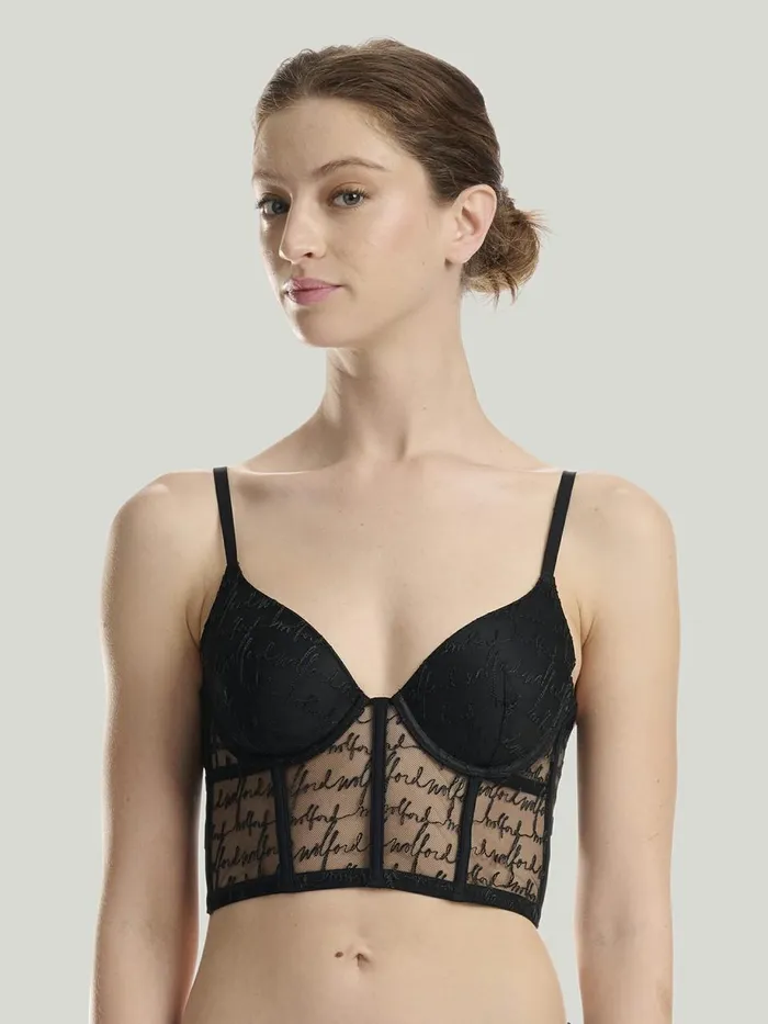 Logo Obsessed Bustier Black Women Wolford Bras