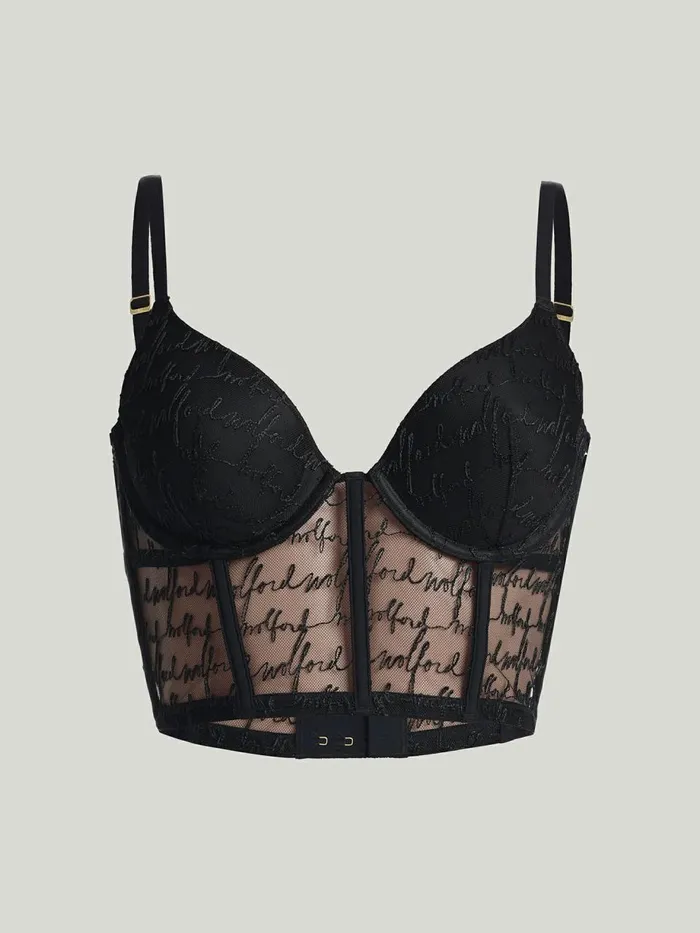 Logo Obsessed Bustier Black Women Wolford Bras