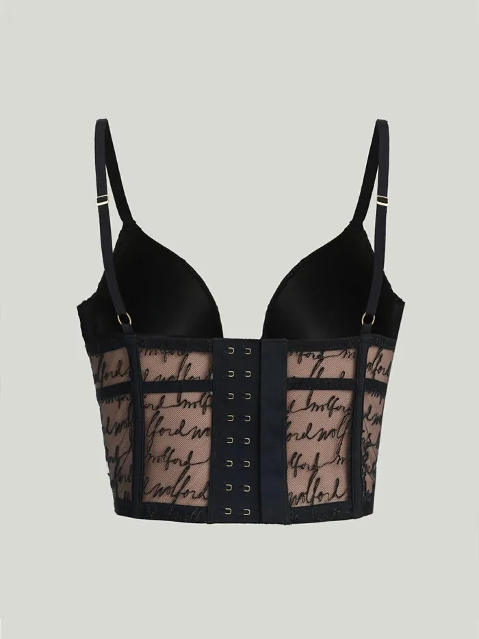 Logo Obsessed Bustier Black Women Wolford Bras