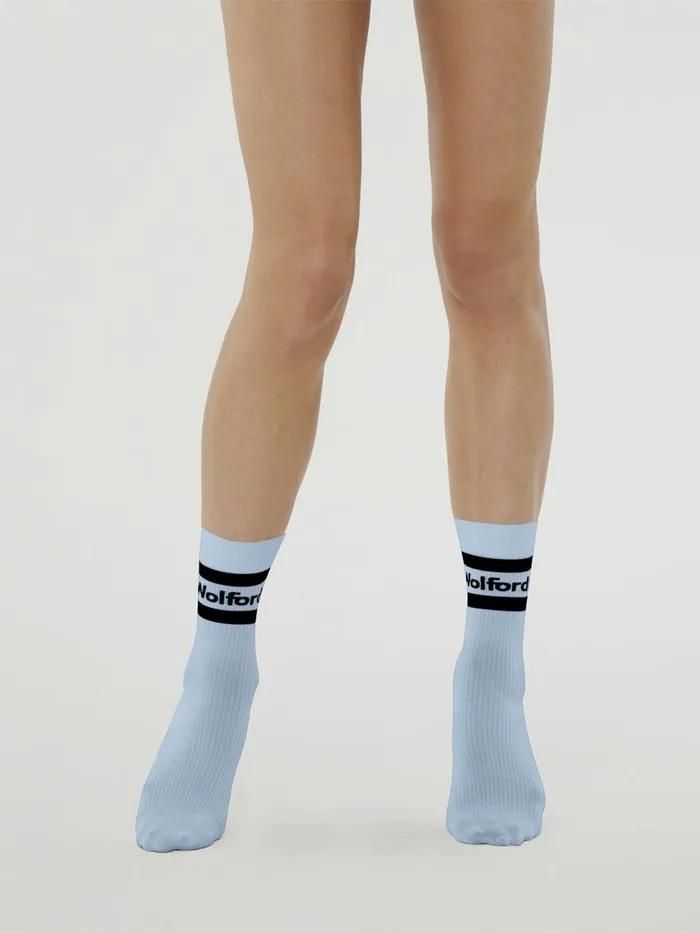 Logo Rib Socks Iceblack Women Wolford Socks