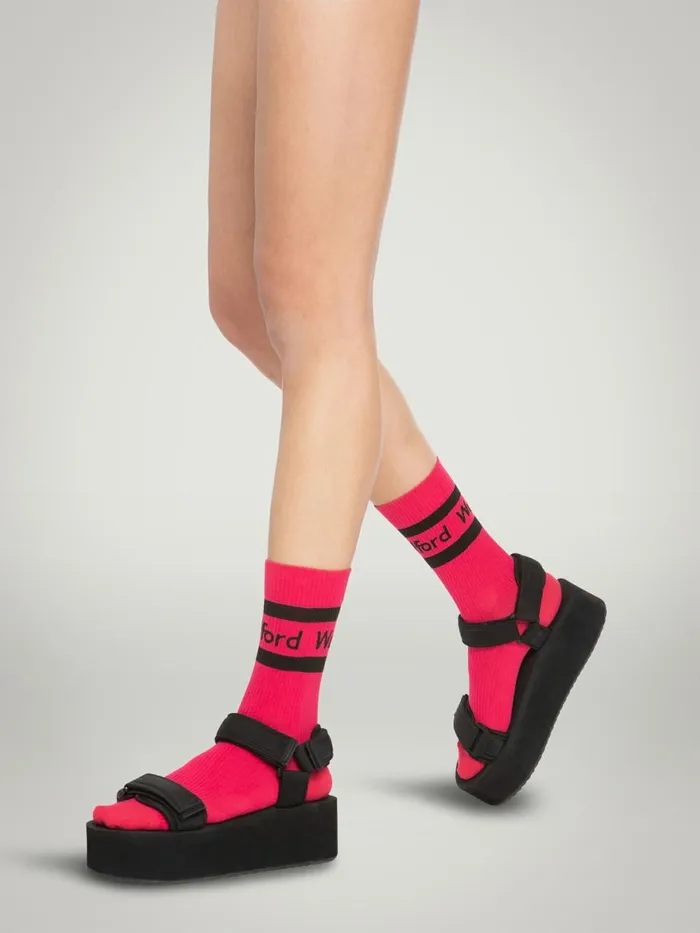 Logo Rib Socks Love Potionblack Women Wolford Socks