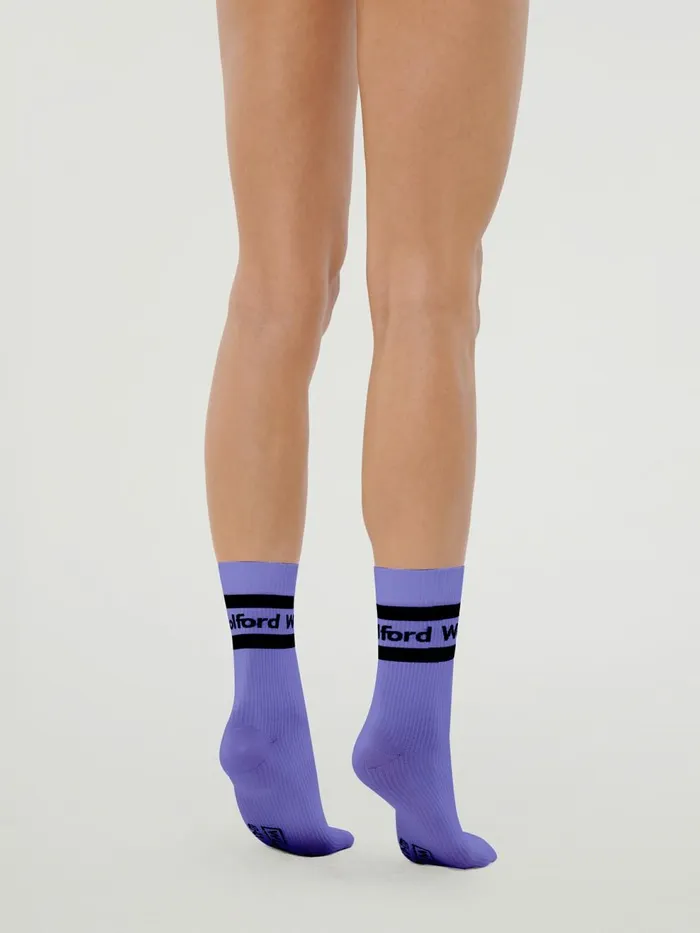 Logo Rib Socks Ultra Violetblack Women Wolford Socks