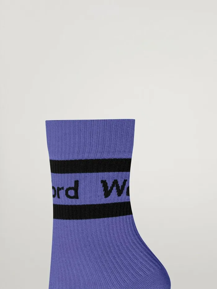 Logo Rib Socks Ultra Violetblack Women Wolford Socks