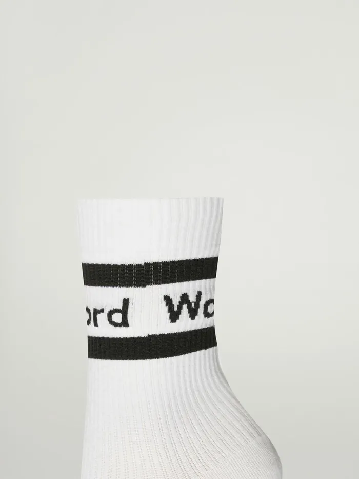 Logo Rib Socks Whiteblack Women Wolford Socks