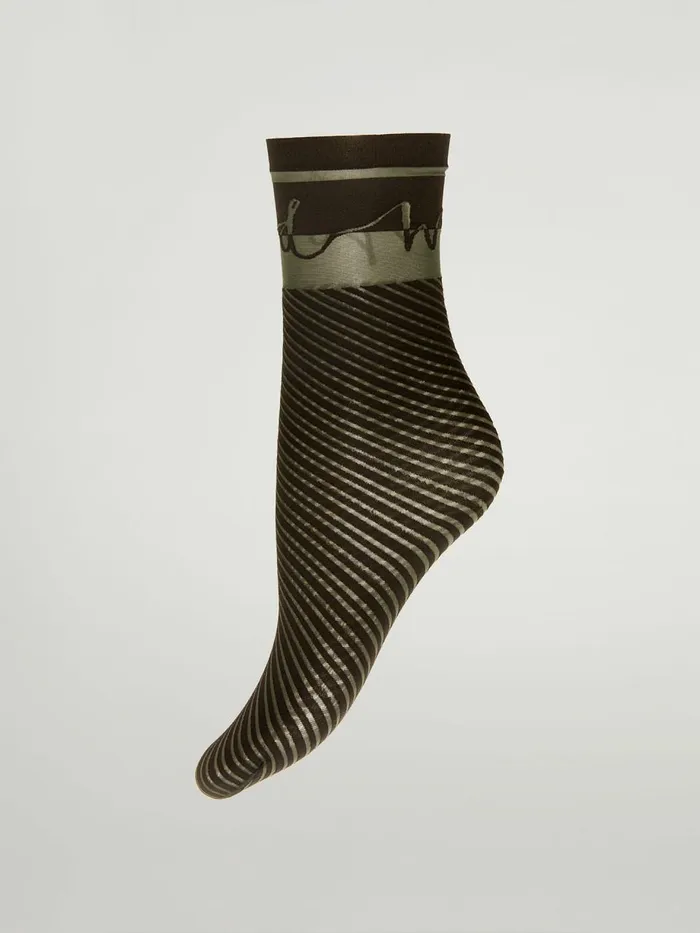 Logo Script Socks Dark Greenblack Women Wolford Socks