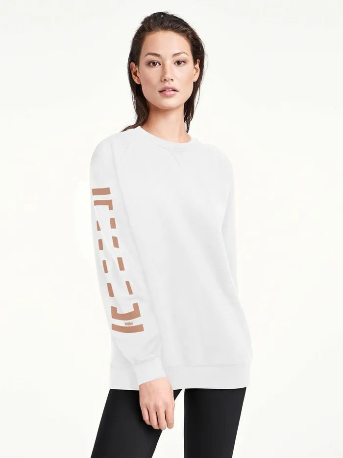 Logo Sweat Pullover Whitepetal Rose Women Wolford Longsleeve Shirts