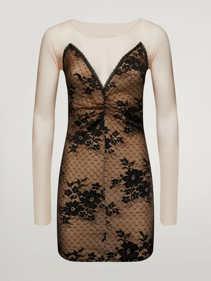 Louise Dress Vanilla Latteblack Women Wolford Dresses and Skirts