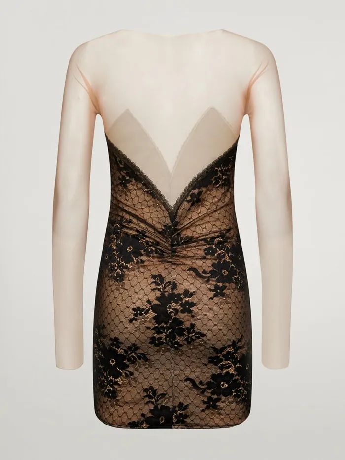 Louise Dress Vanilla Latteblack Women Wolford Dresses and Skirts