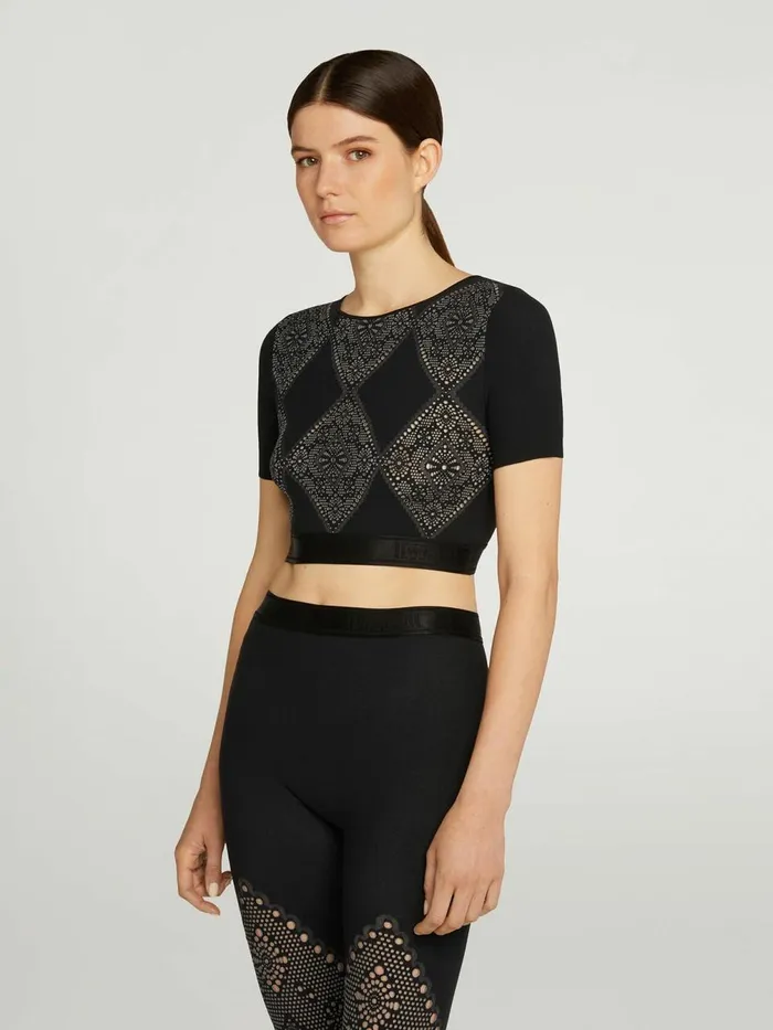 Marina Crop Top Ashblack Women Wolford Tops