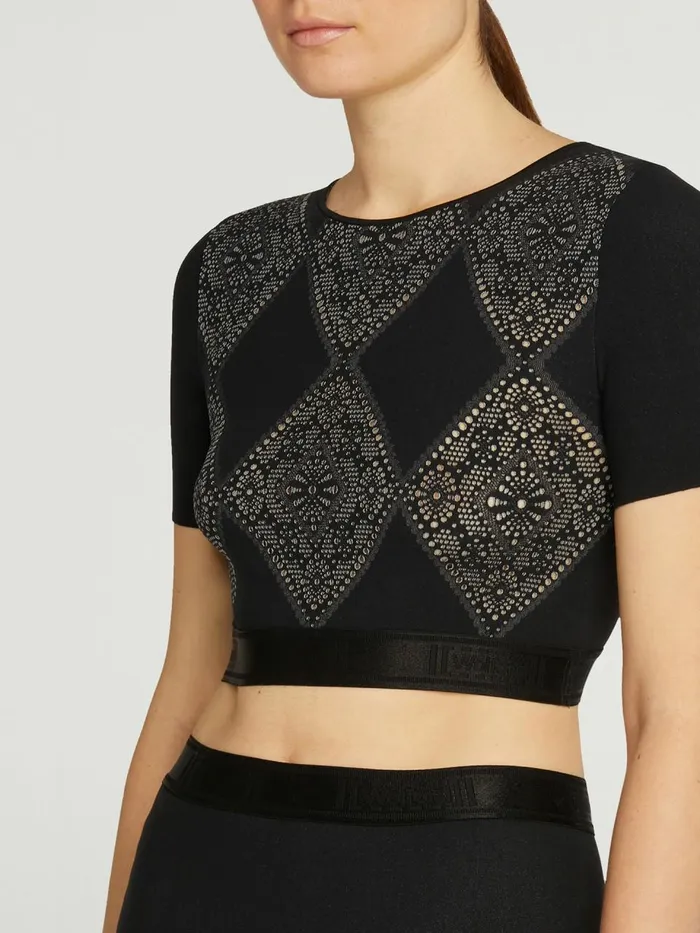 Marina Crop Top Ashblack Women Wolford Tops