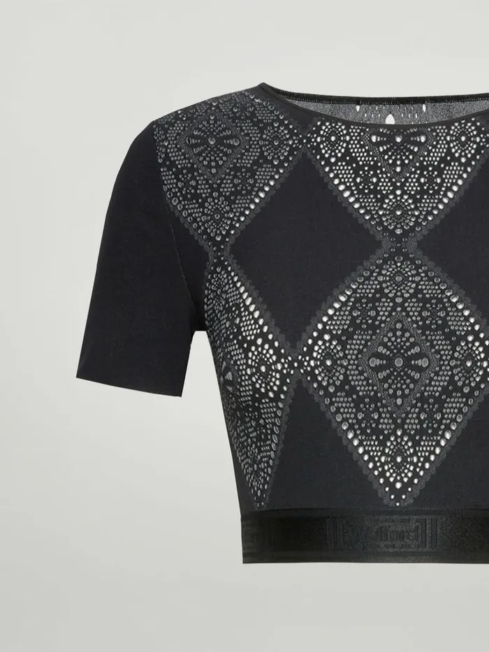 Marina Crop Top Ashblack Women Wolford Tops
