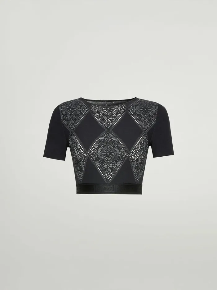 Marina Crop Top Ashblack Women Wolford Tops