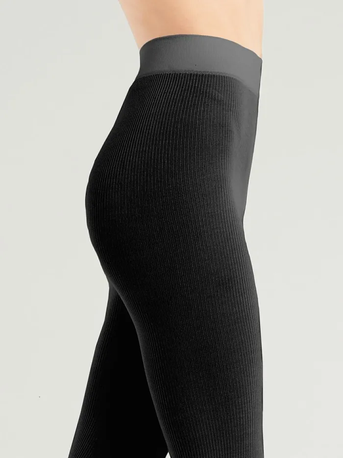 Mary Cotton Rib Tights Black Women Wolford Tights
