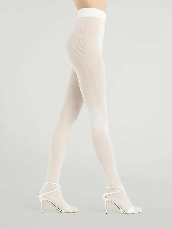 Mary Cotton Rib Tights Ecrue Women Wolford Tights