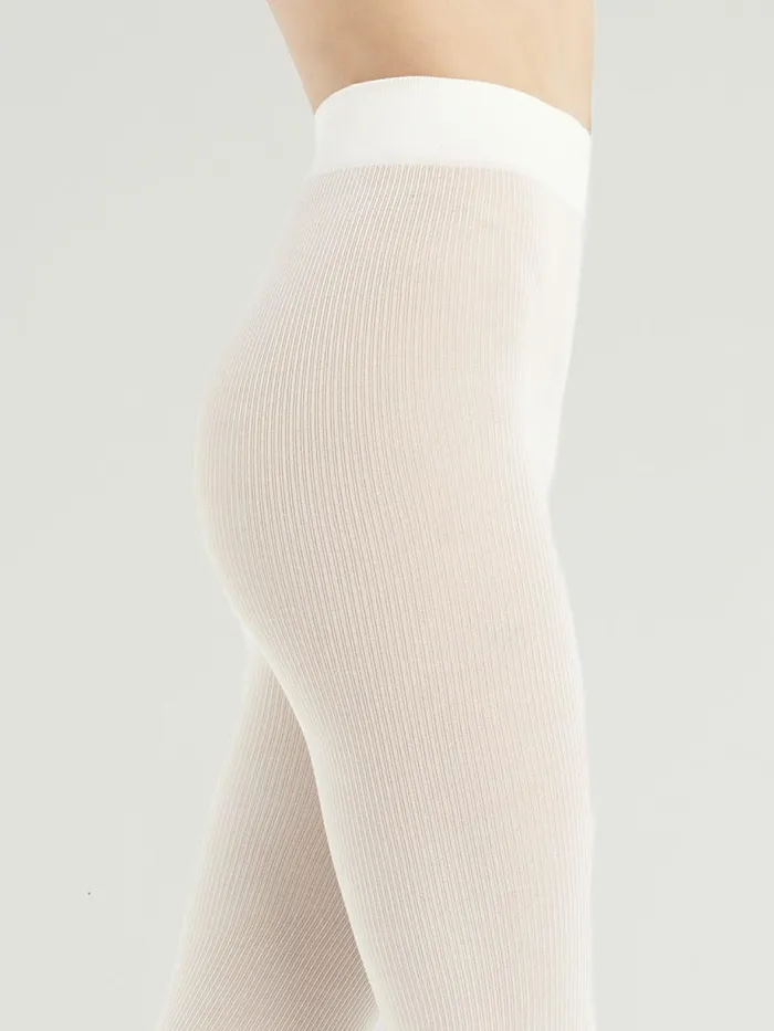 Mary Cotton Rib Tights Ecrue Women Wolford Tights