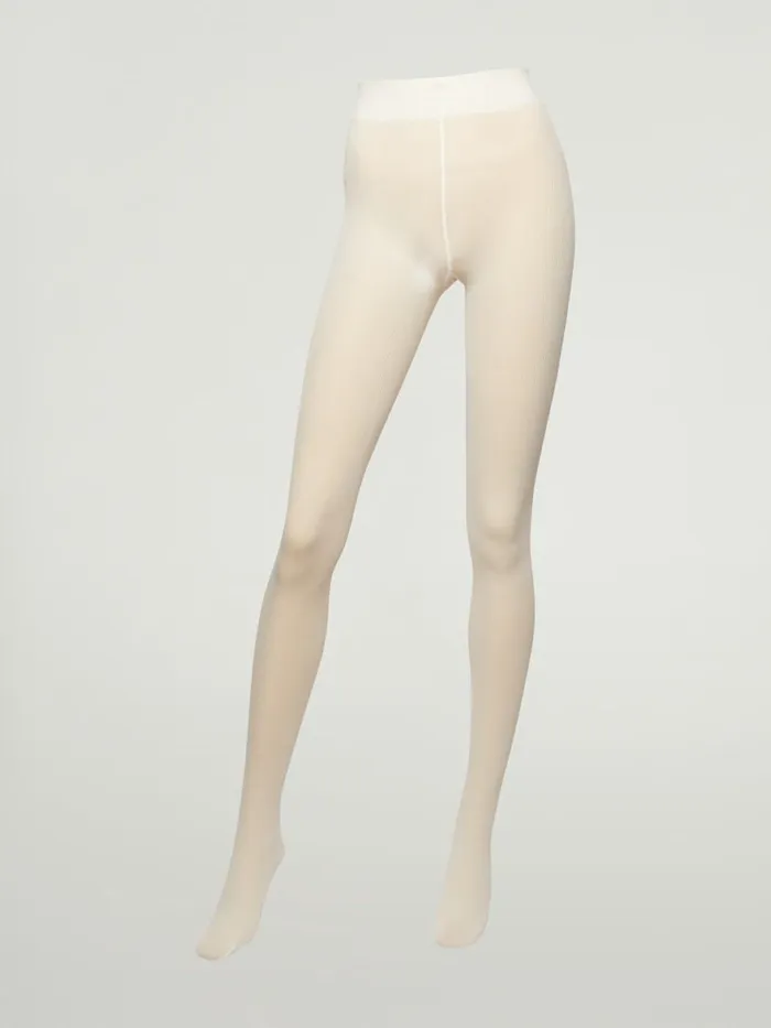 Mary Cotton Rib Tights Ecrue Women Wolford Tights