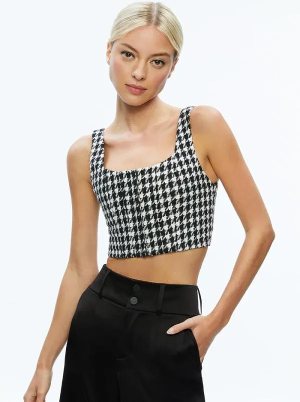 Matching Sets Women Alice Olivia BRESLIN CORSET TOP DONALD SIDE BUTTON SKIRT