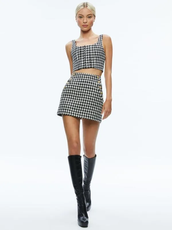 Matching Sets Women Alice Olivia BRESLIN CORSET TOP DONALD SIDE BUTTON SKIRT Matching Sets Women Alice Olivia BRESLIN CORSET TOP DONALD SIDE BUTTON SKIRT