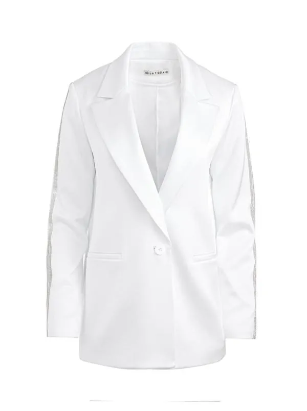 Matching Sets Women Alice Olivia DENNY BLAZER WITH CRYSTAL TRIM DYLAN PANT WITH CRYSTAL TRIM Matching Sets Women Alice Olivia DENNY BLAZER WITH CRYSTAL TRIM DYLAN PANT WITH CRYSTAL TRIM
