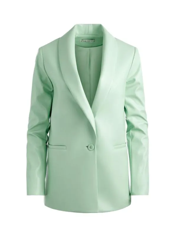 Matching Sets Women Alice Olivia DENNY VEGAN LEATHER SHAWL COLLAR BLAZER OLIVIA VEGAN LEATHER SHORT Matching Sets Women Alice Olivia DENNY VEGAN LEATHER SHAWL COLLAR BLAZER OLIVIA VEGAN LEATHER SHORT