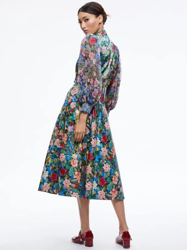 Matching Sets Women Alice Olivia EARLA VEGAN LEATHER FLARE SKIRT ILAN SMOCKED SLEEVE BUTTON FRONT BLOUSE Matching Sets Women Alice Olivia EARLA VEGAN LEATHER FLARE SKIRT ILAN SMOCKED SLEEVE BUTTON FRONT BLOUSE