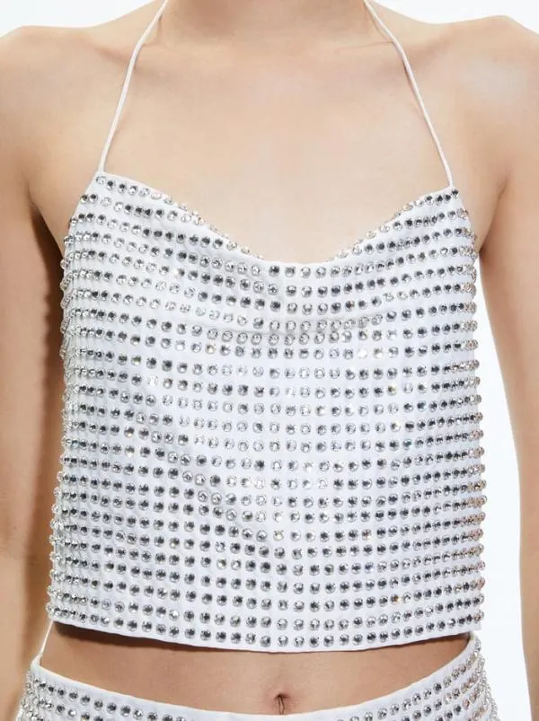 Matching Sets Women Alice Olivia GRAZI EMBELLISHED TIE BACK CROP TOP RILEY EMBELLISHED MINI SKIRT Matching Sets Women Alice Olivia GRAZI EMBELLISHED TIE BACK CROP TOP RILEY EMBELLISHED MINI SKIRT