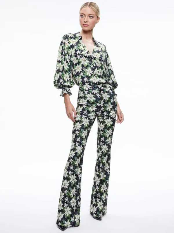 Matching Sets Women Alice Olivia JULIUS COLLARED BLOUSE OLIVIA BOOTCUT PANT