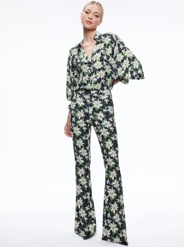 Matching Sets Women Alice Olivia JULIUS COLLARED BLOUSE OLIVIA BOOTCUT PANT