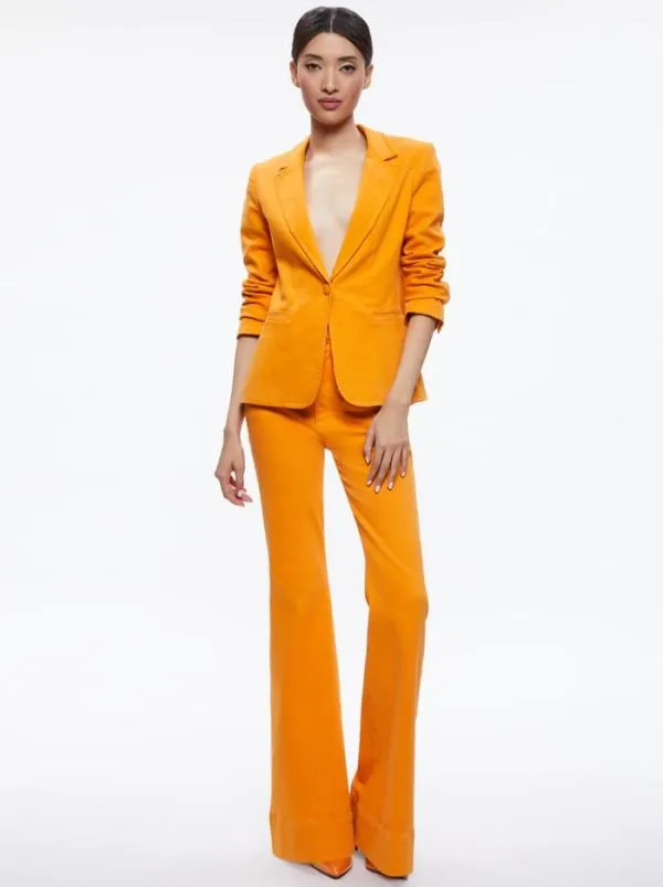 Matching Sets Women Alice Olivia MACEY NOTCH COLLAR FITTED BLAZER CARLI DENIM BRA TOP BEAUTIFUL HIGH RISE BELL JEAN Matching Sets Women Alice Olivia MACEY NOTCH COLLAR FITTED BLAZER CARLI DENIM BRA TOP BEAUTIFUL HIGH RISE BELL JEAN