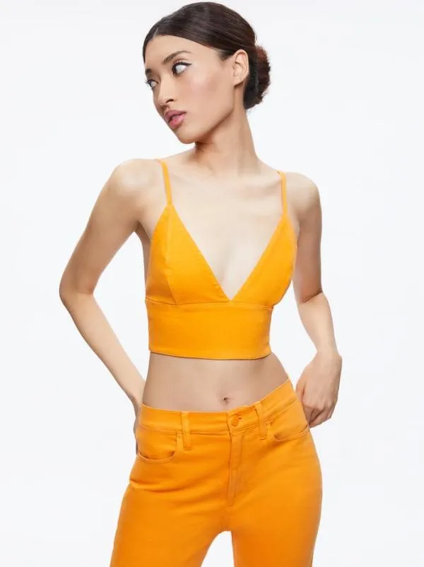 Matching Sets Women Alice Olivia MACEY NOTCH COLLAR FITTED BLAZER CARLI DENIM BRA TOP BEAUTIFUL HIGH RISE BELL JEAN Matching Sets Women Alice Olivia MACEY NOTCH COLLAR FITTED BLAZER CARLI DENIM BRA TOP BEAUTIFUL HIGH RISE BELL JEAN