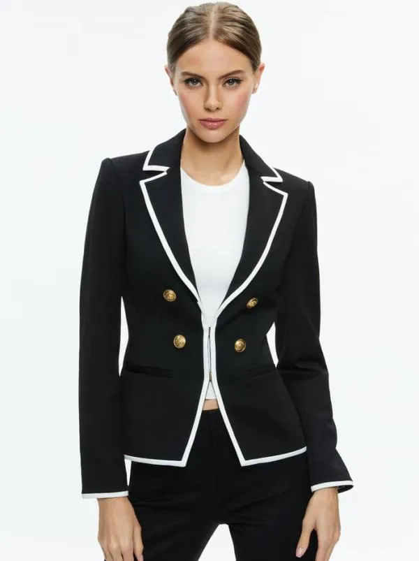 Matching Sets Women Alice Olivia MYA CONTRAST PIPING FITTED BLAZER PRINCESS CONTRAST PIPING PANT Matching Sets Women Alice Olivia MYA CONTRAST PIPING FITTED BLAZER PRINCESS CONTRAST PIPING PANT