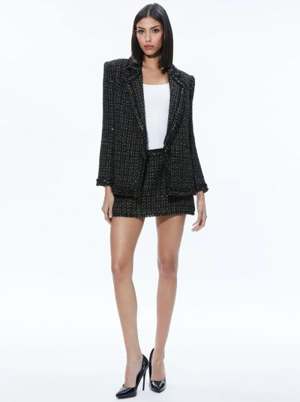 Matching Sets Women Alice Olivia SHAN TWEED CHAIN TRIM BLAZER JALEN CHAIN MINI SKIRT Matching Sets Women Alice Olivia SHAN TWEED CHAIN TRIM BLAZER JALEN CHAIN MINI SKIRT